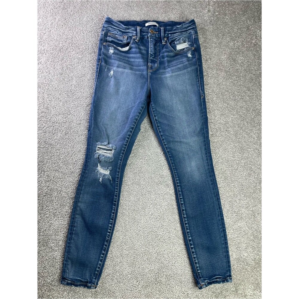 Good American Good Legs Crop Jeans Women’s 28 Blue Skinny High Rise Stretch